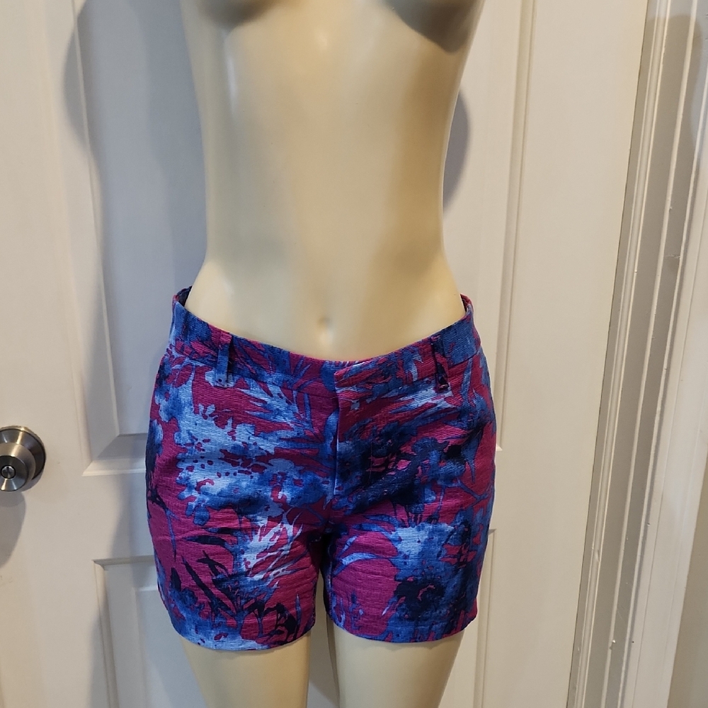 Banana Republic Blue and Purple Skorts with Dynamic Abstract Design